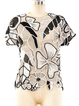 Floral Hand Crochet Top Top arcadeshops.com