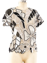 Floral Hand Crochet Top Top arcadeshops.com