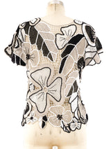 Floral Hand Crochet Top Top arcadeshops.com