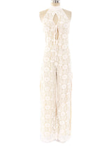 Floral Crochet Halter Jumpsuit Jumpsuit arcadeshops.com