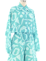 Turquoise Cotton Romper Jumpsuit arcadeshops.com