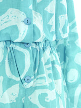 Turquoise Cotton Romper Jumpsuit arcadeshops.com