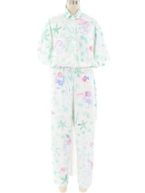 Aquatic Printed Jumpsuit Jumpsuit arcadeshops.com