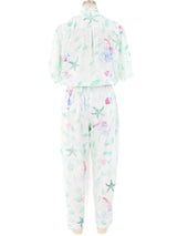 Aquatic Printed Jumpsuit Jumpsuit arcadeshops.com