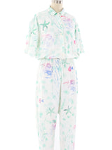 Aquatic Printed Jumpsuit Jumpsuit arcadeshops.com