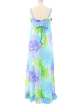 1960's Malia Honolulu Printed Maxi Dress Dress arcadeshops.com