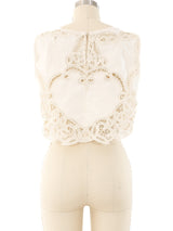 Lace Trimmed Cropped Tank Top arcadeshops.com