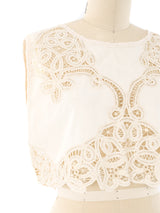Lace Trimmed Cropped Tank Top arcadeshops.com