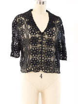 Floral Soutache Net Top Top arcadeshops.com