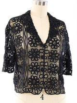 Floral Soutache Net Top Top arcadeshops.com