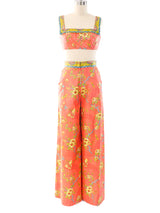 Tina Leser Polished Cotton Peach Ensemble Suit arcadeshops.com