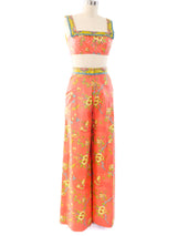 Tina Leser Polished Cotton Peach Ensemble Suit arcadeshops.com
