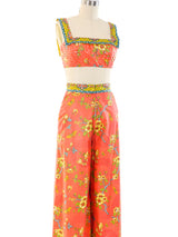 Tina Leser Polished Cotton Peach Ensemble Suit arcadeshops.com