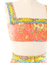 Tina Leser Polished Cotton Peach Ensemble Suit arcadeshops.com