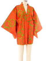 Graphic Printed Raw Silk Kimono Jacket arcadeshops.com