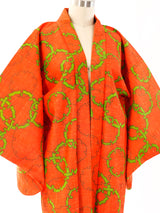 Graphic Printed Raw Silk Kimono Jacket arcadeshops.com