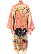 Peacock Printed Silk Robe Jacket arcadeshops.com