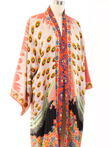 Peacock Printed Silk Robe Jacket arcadeshops.com