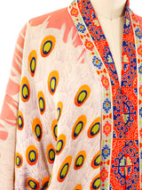 Peacock Printed Silk Robe Jacket arcadeshops.com