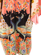 Peacock Printed Silk Robe Jacket arcadeshops.com
