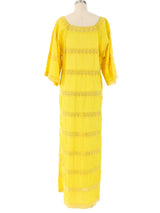 Yellow Pintuck Pleated Dress Dress arcadeshops.com