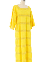 Yellow Pintuck Pleated Dress Dress arcadeshops.com
