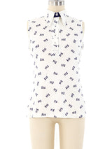 Novelty Yes Print Sleeveless Shirt Top arcadeshops.com