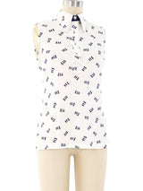 Novelty Yes Print Sleeveless Shirt Top arcadeshops.com