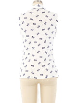 Novelty Yes Print Sleeveless Shirt Top arcadeshops.com