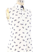 Novelty Yes Print Sleeveless Shirt Top arcadeshops.com