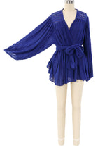 Indigo Gauze Belted Jacket Jacket arcadeshops.com