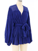 Indigo Gauze Belted Jacket Jacket arcadeshops.com