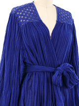 Indigo Gauze Belted Jacket Jacket arcadeshops.com