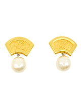 Karl Lagerfeld Faux Pearl Logo Earrings Accessory arcadeshops.com