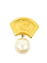 Karl Lagerfeld Faux Pearl Logo Earrings Accessory arcadeshops.com