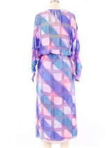 Pastel Striped Jacquard Silk Chiffon Dress Dress arcadeshops.com