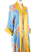 1920's Floral Printed Satin duster Jacket arcadeshops.com