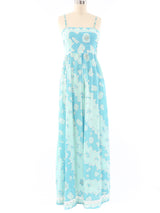 Emilio Pucci Aqua Cotton Maxi Dress Dress arcadeshops.com