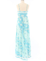 Emilio Pucci Aqua Cotton Maxi Dress Dress arcadeshops.com