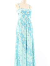 Emilio Pucci Aqua Cotton Maxi Dress Dress arcadeshops.com