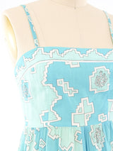 Emilio Pucci Aqua Cotton Maxi Dress Dress arcadeshops.com