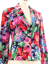 Cacharel Floral Printed Cropped Blazer Jacket arcadeshops.com