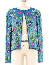 Mary McFadden Sequin Embellished Floral Jacket Jacket arcadeshops.com