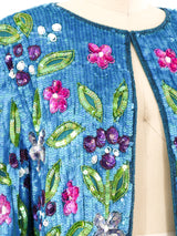 Mary McFadden Sequin Embellished Floral Jacket Jacket arcadeshops.com