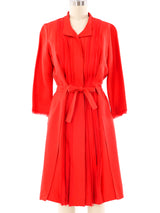 Oscar de la Renta Pleated Silk Dress Dress arcadeshops.com