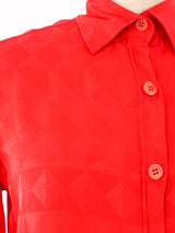 Gucci Logo Jacquard Silk Blouse Top arcadeshops.com