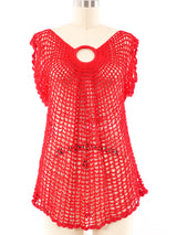 Red Hand Crochet Top Top arcadeshops.com