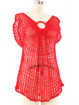 Red Hand Crochet Top Top arcadeshops.com