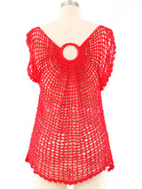Red Hand Crochet Top Top arcadeshops.com