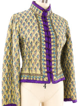 Block Printed Quilted Cropped Jacket Jacket arcadeshops.com